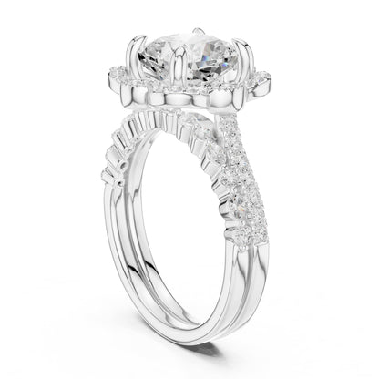 Round Halo Lab Grown Diamond Engagement Ring