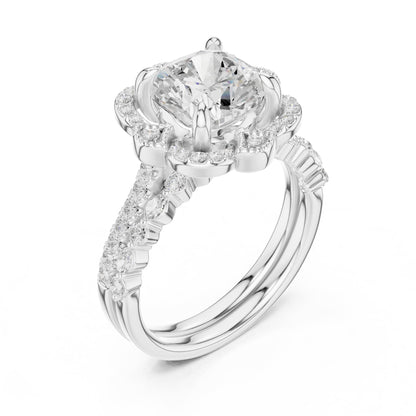 Round Halo Lab Grown Diamond Engagement Ring