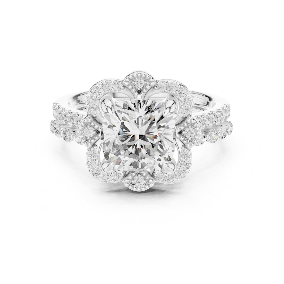Round Halo Lab Grown Diamond Engagement Ring