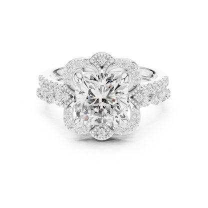 Round Halo Lab Grown Diamond Engagement Ring