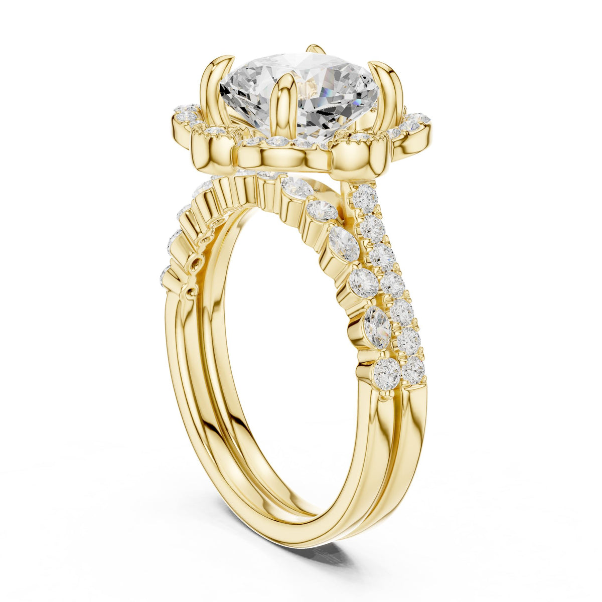 Round Halo Lab Grown Diamond Engagement Ring