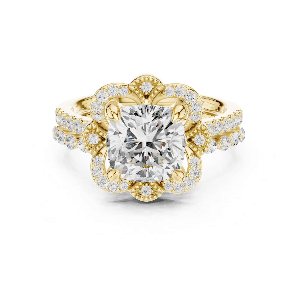 Round Halo Lab Grown Diamond Engagement Ring
