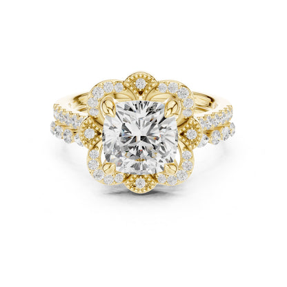Round Halo Lab Grown Diamond Engagement Ring