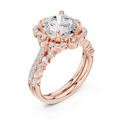 Round Halo Lab Grown Diamond Engagement Ring