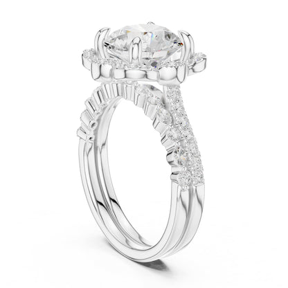 Round Halo Lab Grown Diamond Engagement Ring