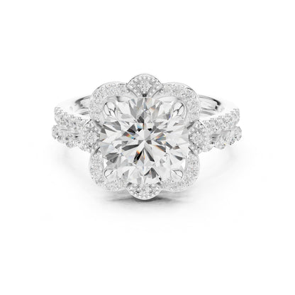 Round Halo Lab Grown Diamond Engagement Ring