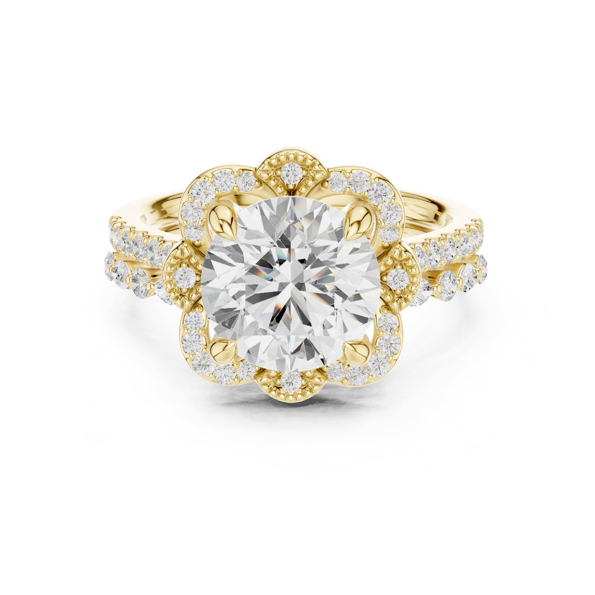 Round Halo Lab Grown Diamond Engagement Ring