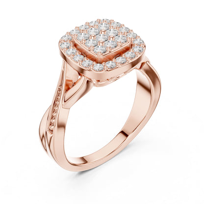 Round Halo Lab Grown Diamond Engagement Ring