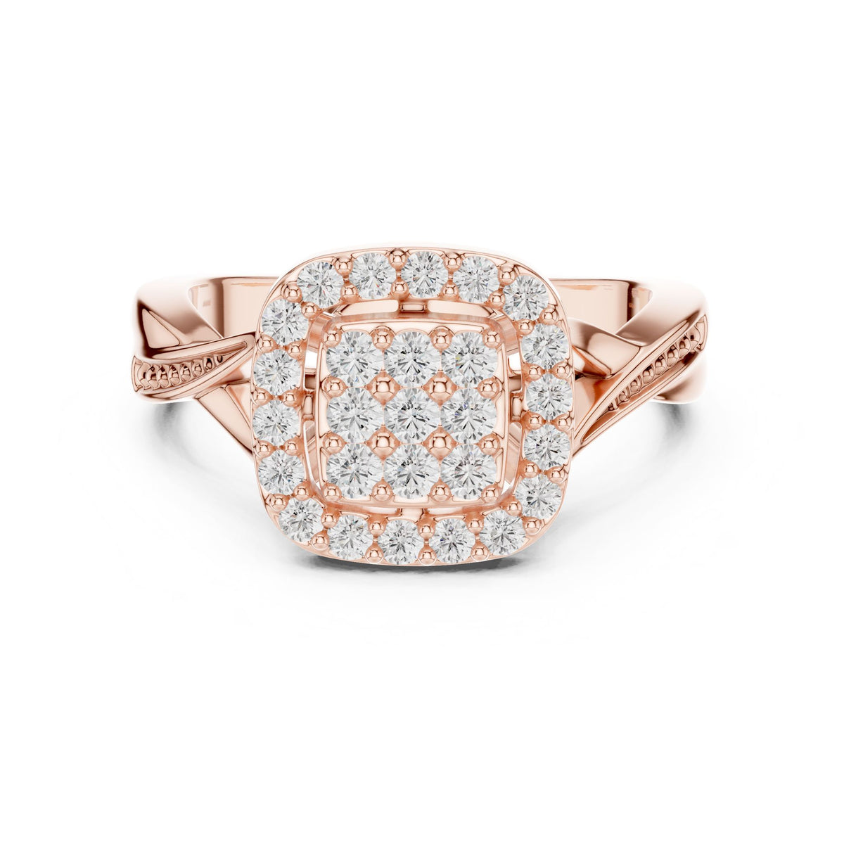 Round Halo Lab Grown Diamond Engagement Ring