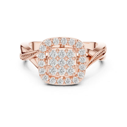Round Halo Lab Grown Diamond Engagement Ring