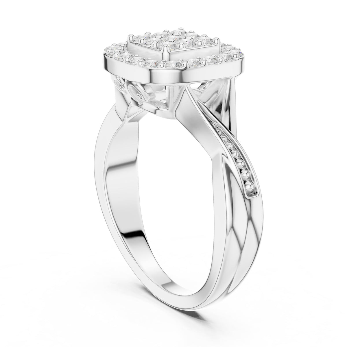 Round Halo Lab Grown Diamond Engagement Ring