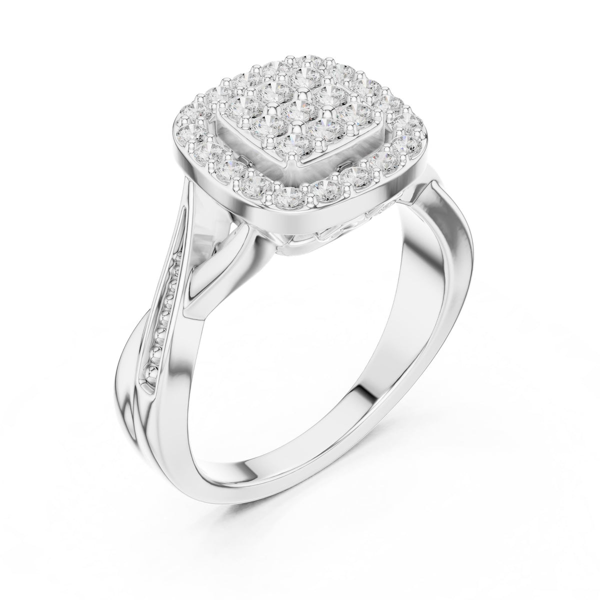 Round Halo Lab Grown Diamond Engagement Ring