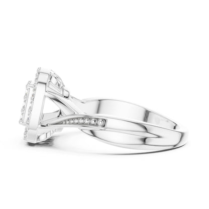 Round Halo Lab Grown Diamond Engagement Ring