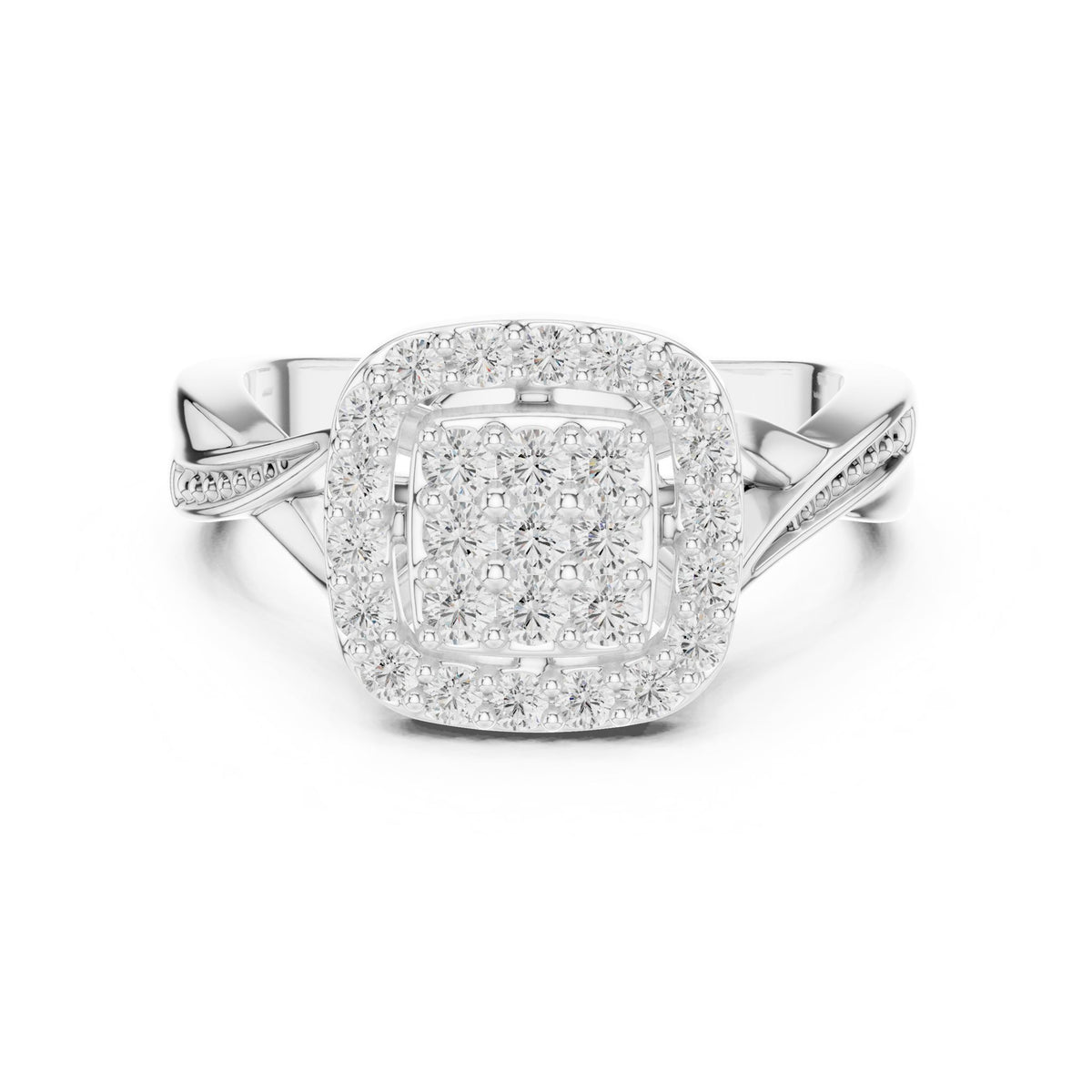 Round Halo Lab Grown Diamond Engagement Ring