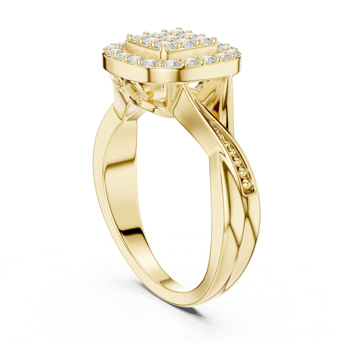 Round Halo Lab Grown Diamond Engagement Ring