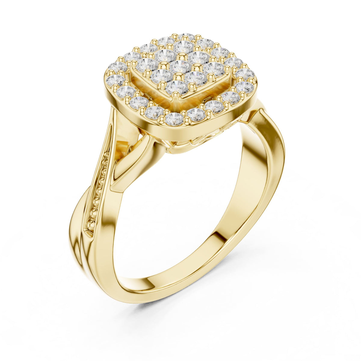 Round Halo Lab Grown Diamond Engagement Ring