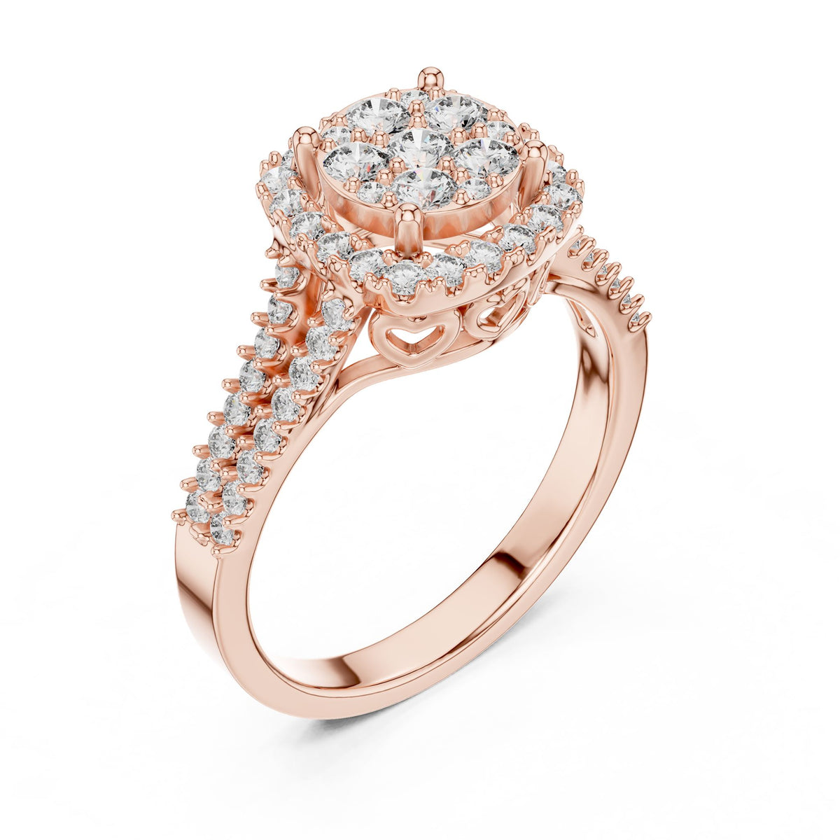 Round Halo Lab Grown Diamond Engagement Ring