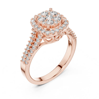 Round Halo Lab Grown Diamond Engagement Ring