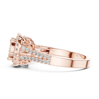 Round Halo Lab Grown Diamond Engagement Ring