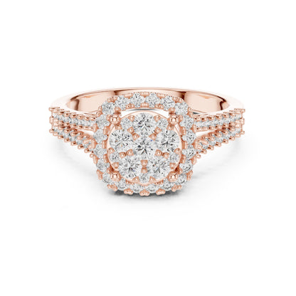 Round Halo Lab Grown Diamond Engagement Ring