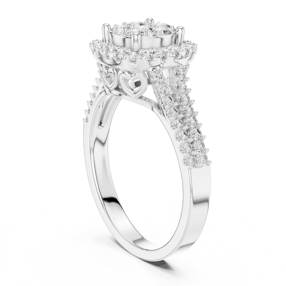 Round Halo Lab Grown Diamond Engagement Ring