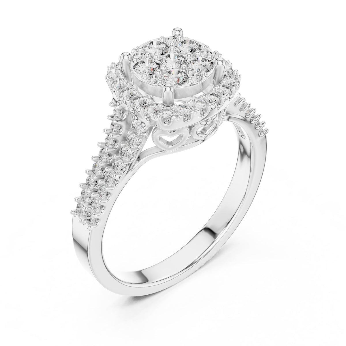 Round Halo Lab Grown Diamond Engagement Ring