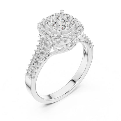 Round Halo Lab Grown Diamond Engagement Ring