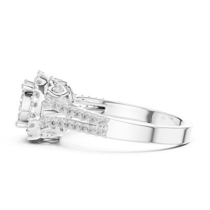 Round Halo Lab Grown Diamond Engagement Ring