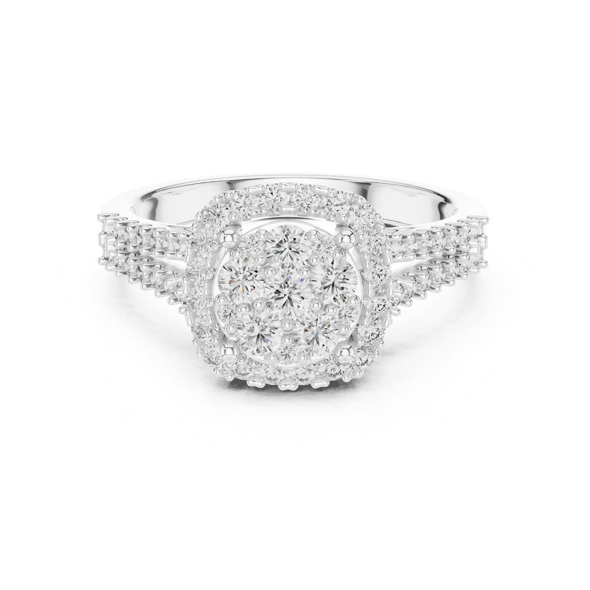 Round Halo Lab Grown Diamond Engagement Ring