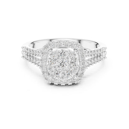 Round Halo Lab Grown Diamond Engagement Ring