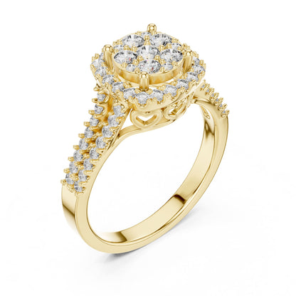 Round Halo Lab Grown Diamond Engagement Ring