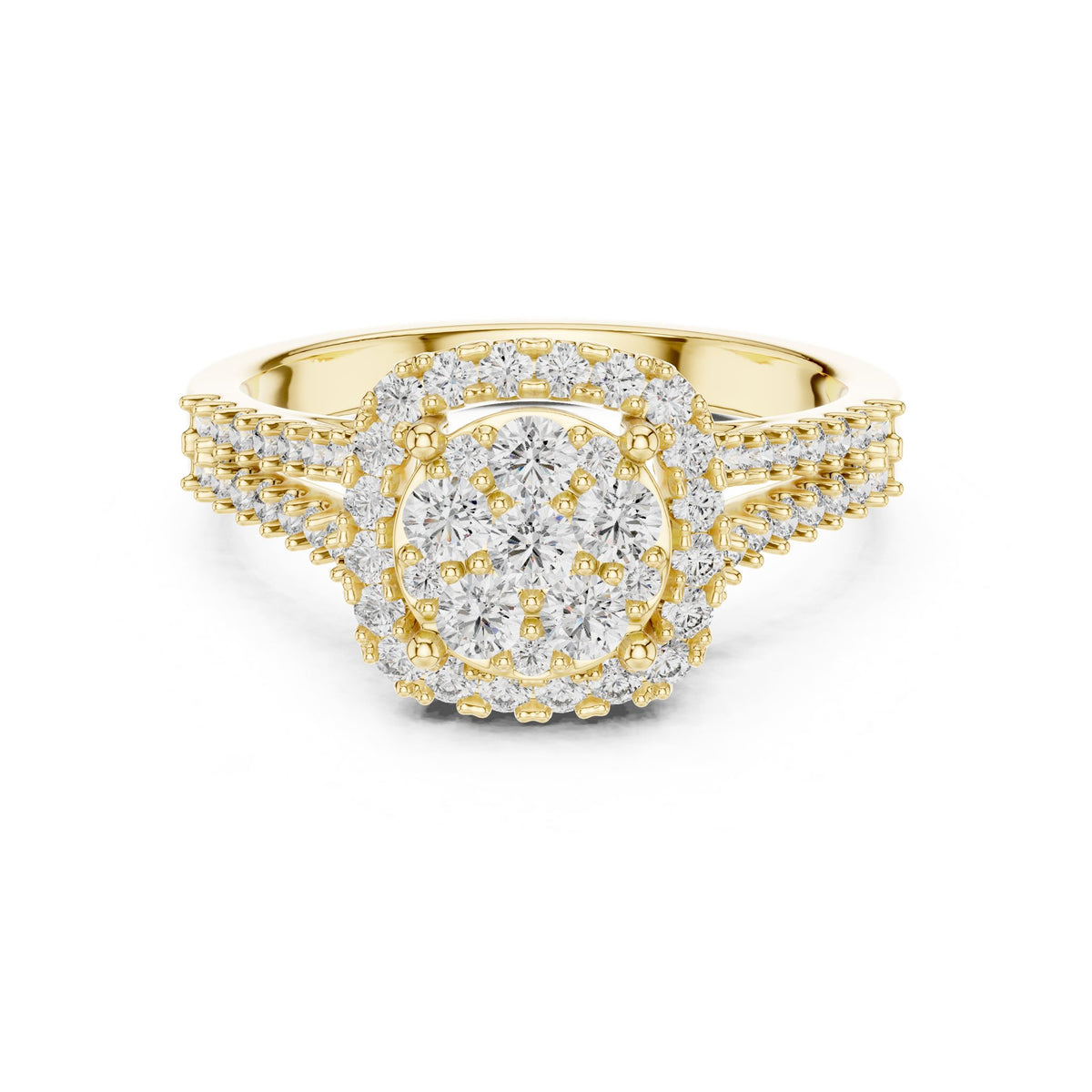 Round Halo Lab Grown Diamond Engagement Ring