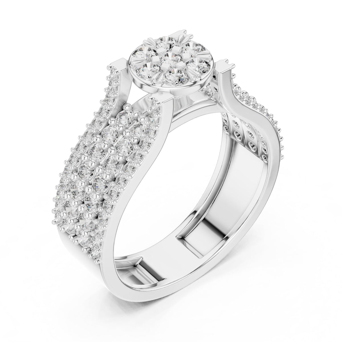 Round Halo Lab Grown Diamond Engagement Ring