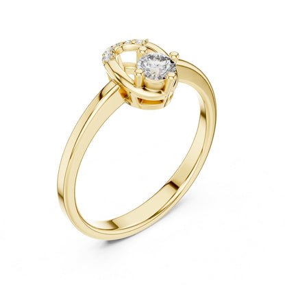 Round Halo Lab Grown Diamond Engagement Ring