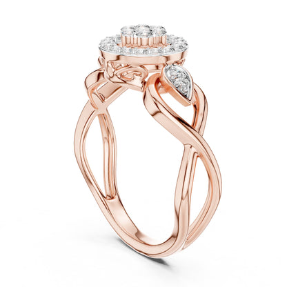 Round Halo Lab Grown Diamond Engagement Ring