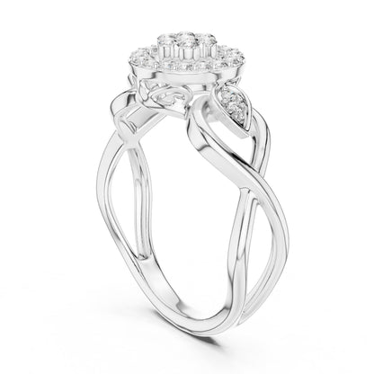 Round Halo Lab Grown Diamond Engagement Ring