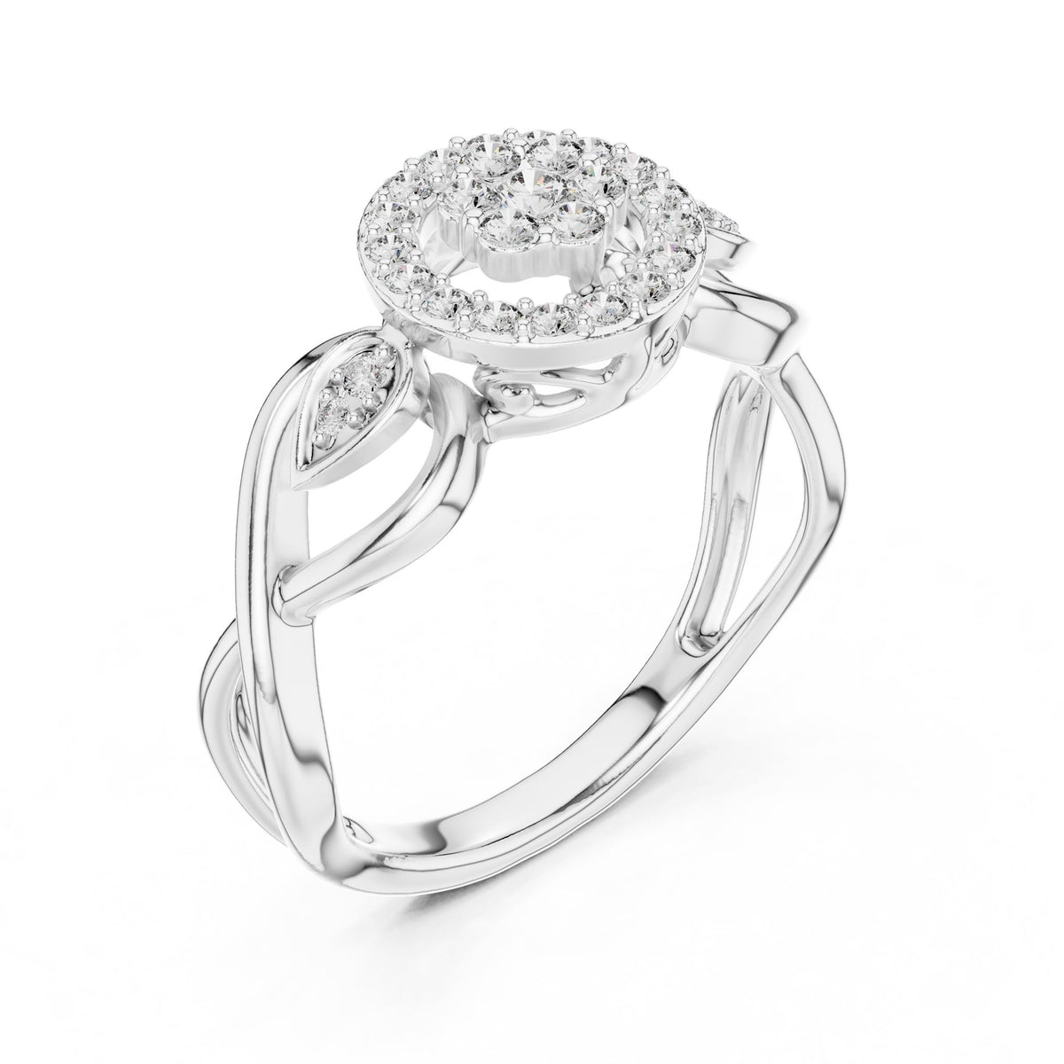 Round Halo Lab Grown Diamond Engagement Ring