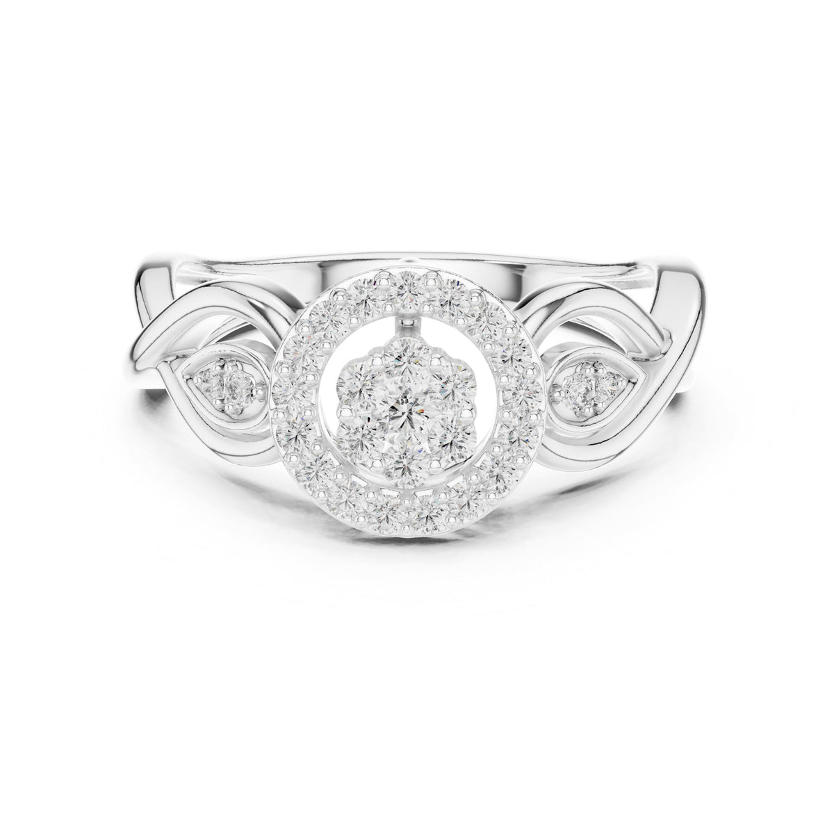 Round Halo Lab Grown Diamond Engagement Ring