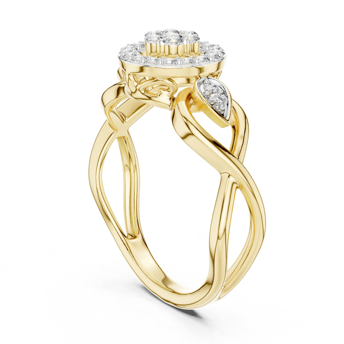 Round Halo Lab Grown Diamond Engagement Ring