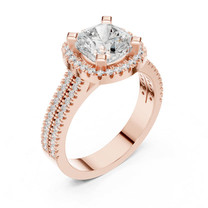 Round Halo Lab Grown Diamond Engagement Ring