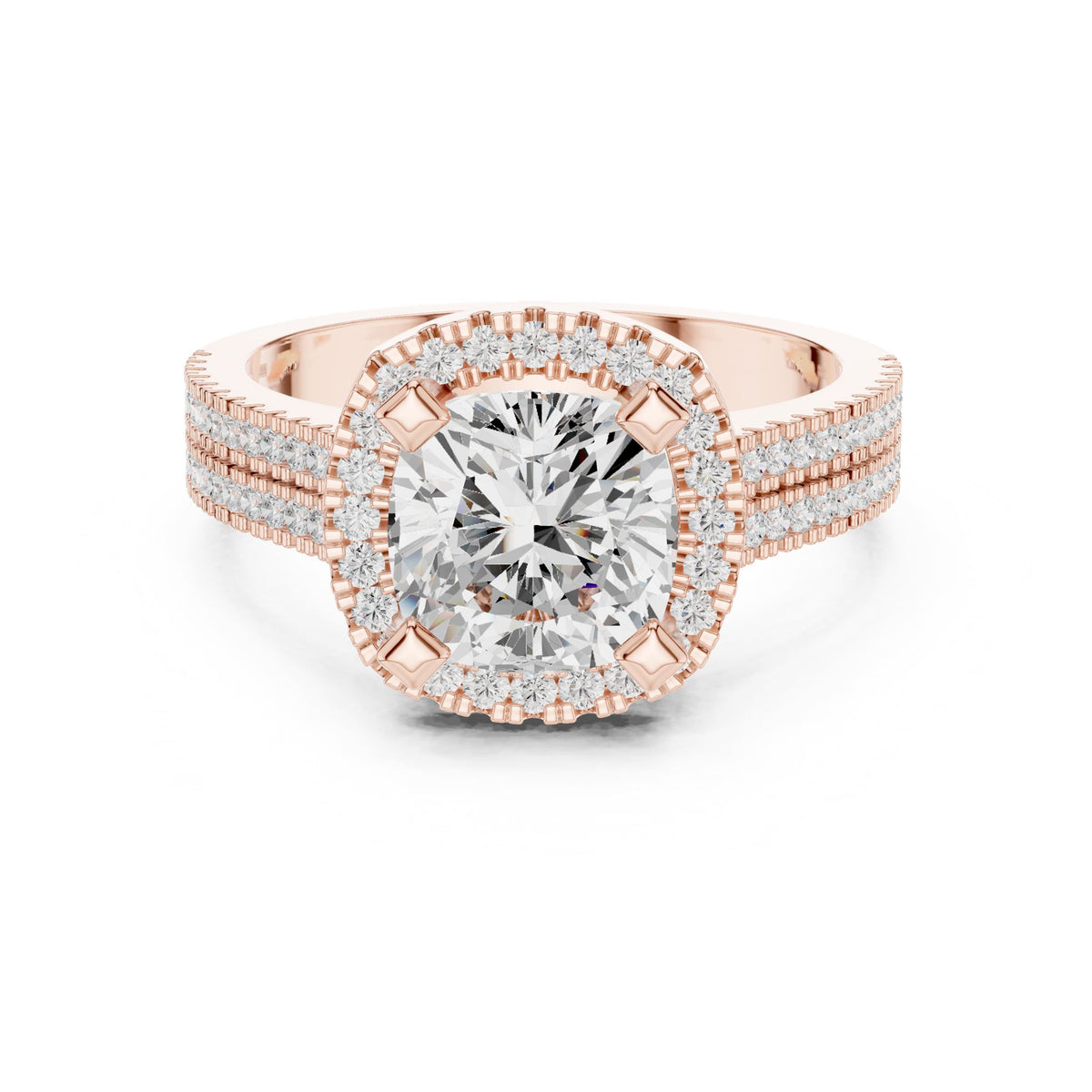 Round Halo Lab Grown Diamond Engagement Ring