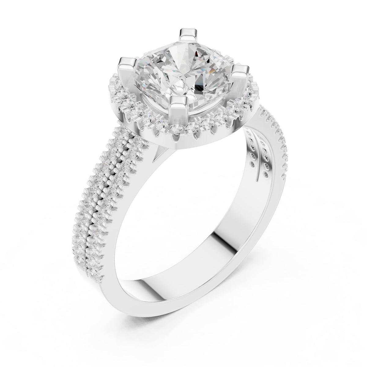 Round Halo Lab Grown Diamond Engagement Ring