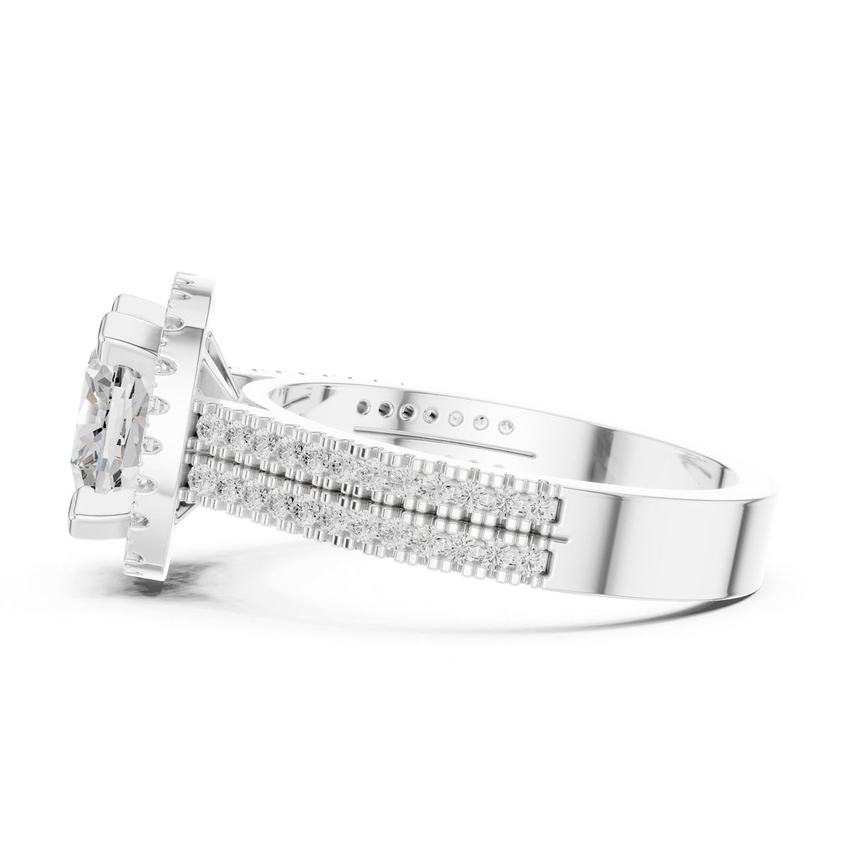 Round Halo Lab Grown Diamond Engagement Ring