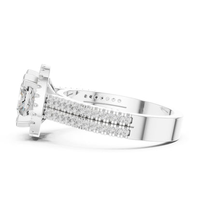 Round Halo Lab Grown Diamond Engagement Ring