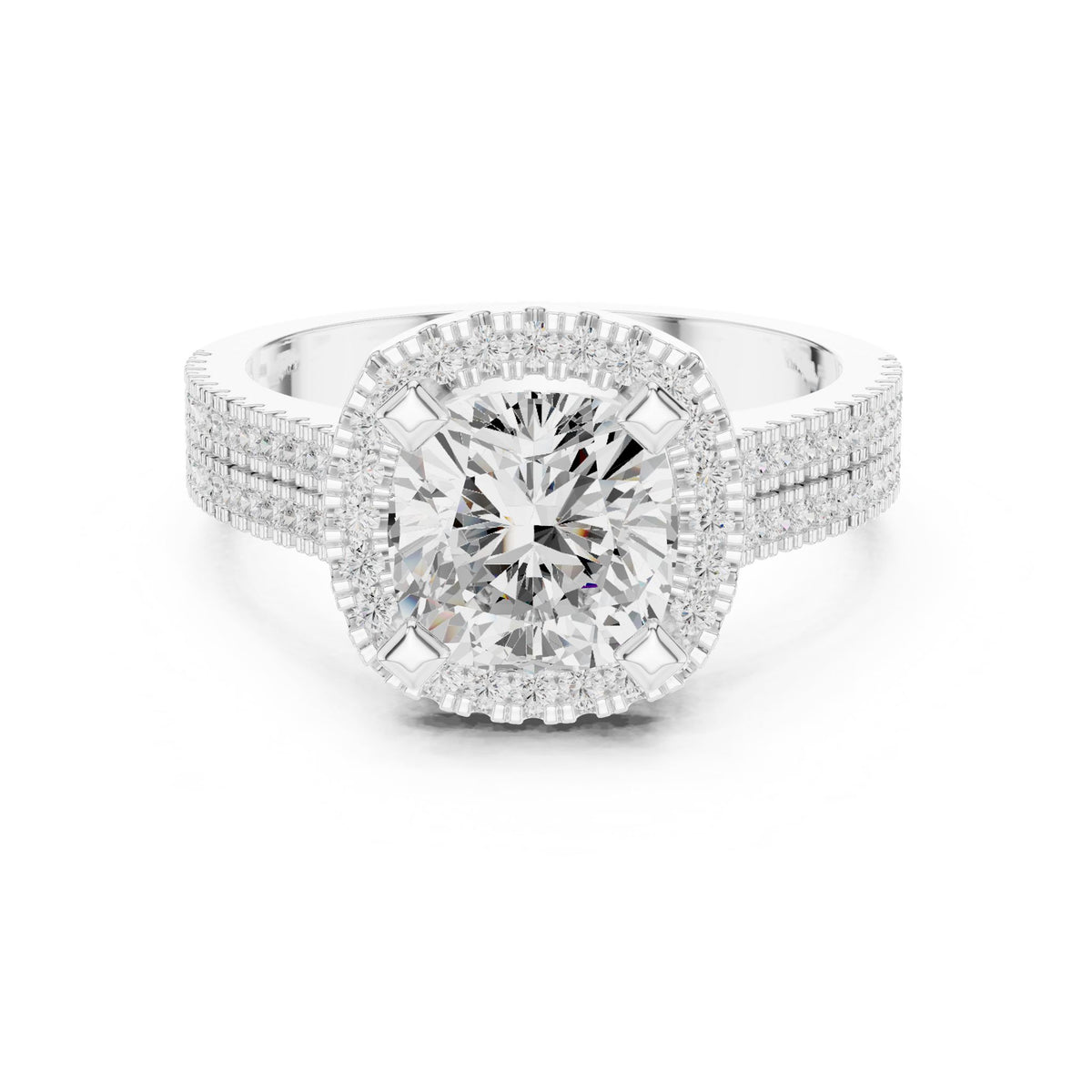 Round Halo Lab Grown Diamond Engagement Ring
