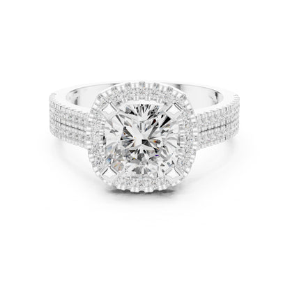 Round Halo Lab Grown Diamond Engagement Ring