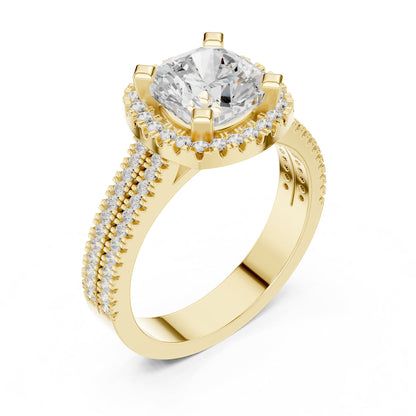 Round Halo Lab Grown Diamond Engagement Ring