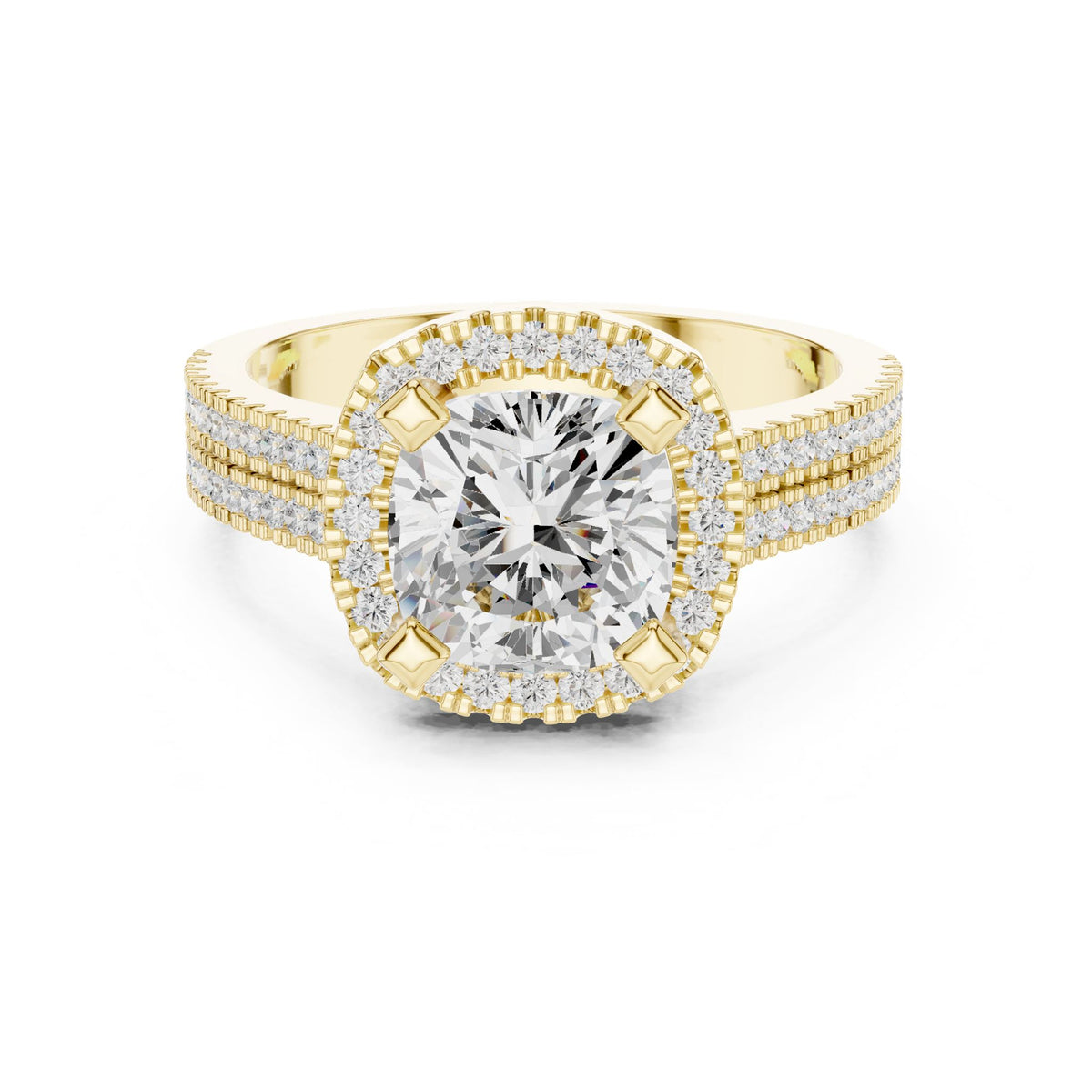 Round Halo Lab Grown Diamond Engagement Ring