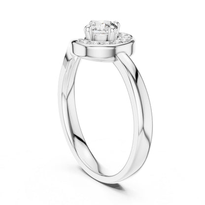 Round Halo Lab Grown Diamond Engagement Ring