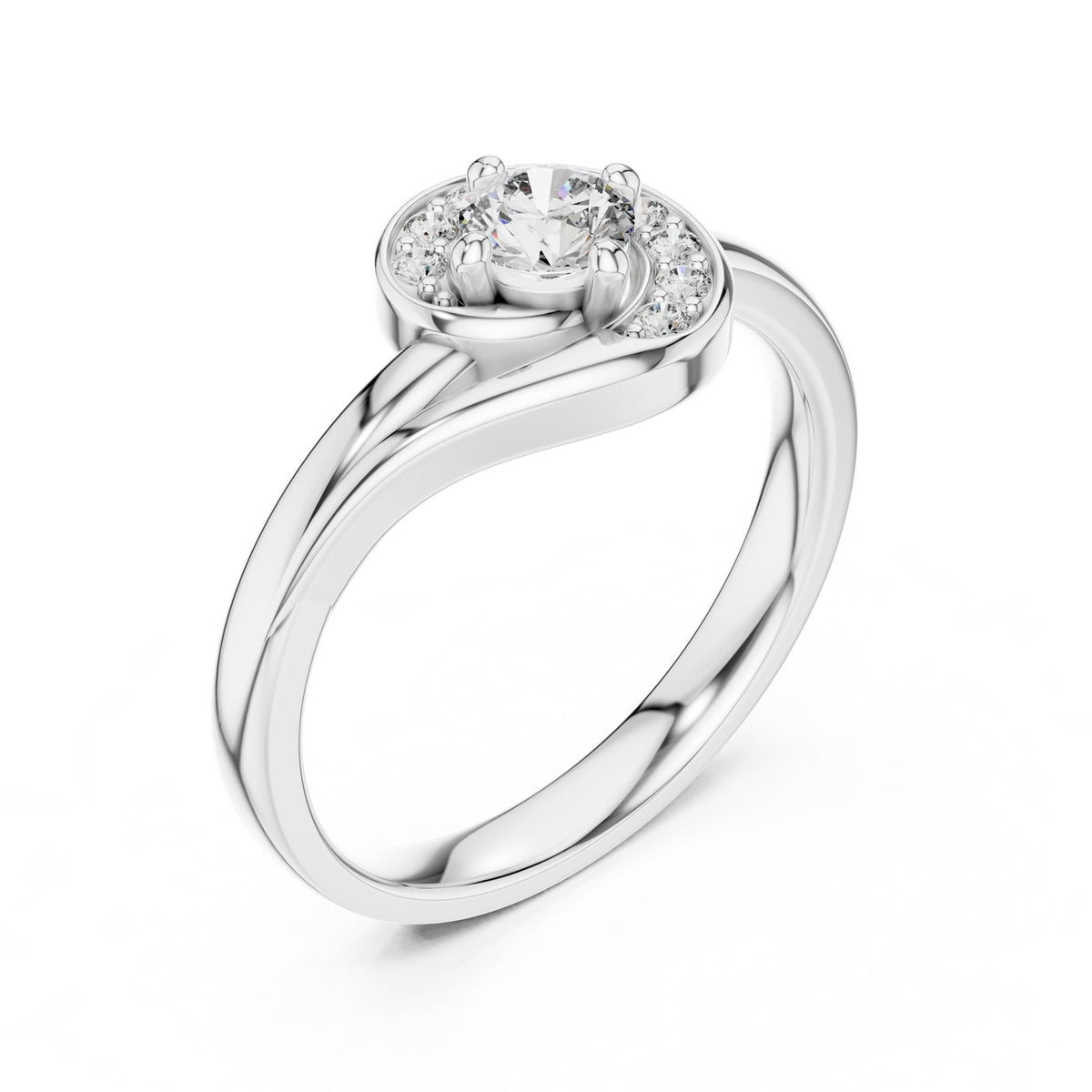 Round Halo Lab Grown Diamond Engagement Ring